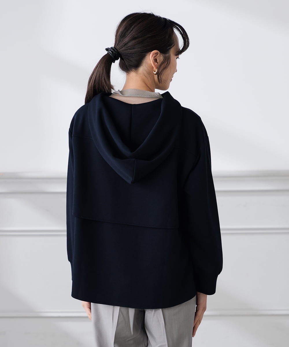 K3CED04054 a.v.v Elmi(アー・ヴェ・ヴェ) 【低身長サイズ】バックフレアダンボールパーカー ネイビー