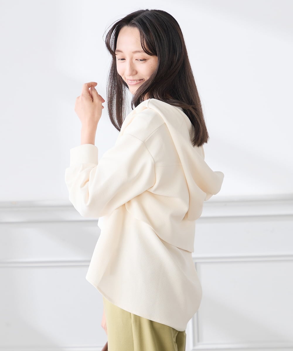 K3CED04054 a.v.v Elmi(アー・ヴェ・ヴェ) 【低身長サイズ】バックフレアダンボールパーカー ネイビー