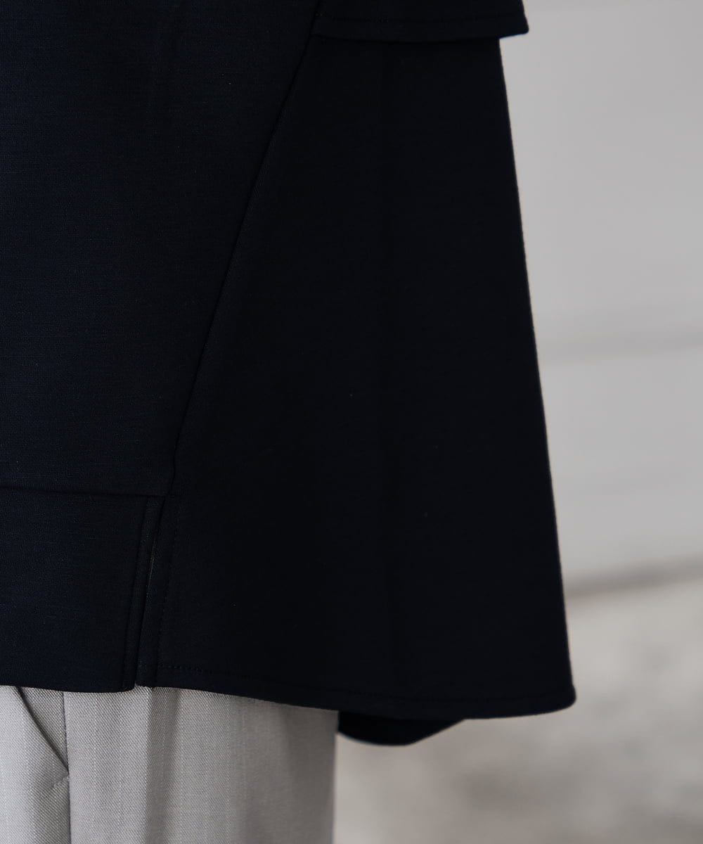 K3CED04054 a.v.v Elmi(アー・ヴェ・ヴェ) 【低身長サイズ】バックフレアダンボールパーカー ネイビー