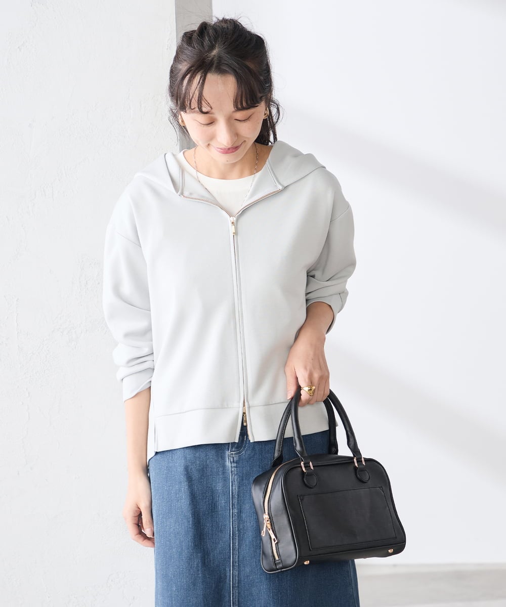 K3CED04054 a.v.v Elmi(アー・ヴェ・ヴェ) 【低身長サイズ】バックフレアダンボールパーカー ネイビー