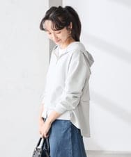 K3CED04054 a.v.v Elmi(アー・ヴェ・ヴェ) 【低身長サイズ】バックフレアダンボールパーカー ネイビー