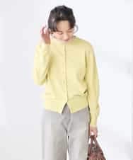 K3CED10049 a.v.v(アー・ヴェ・ヴェ) 【低身長サイズ】【洗える/UVカット】クルーネックカーディガン ライトイエロー