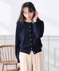 K3CED10049 a.v.v(アー・ヴェ・ヴェ) 【低身長サイズ】【洗える/UVカット】クルーネックカーディガン ライトイエロー