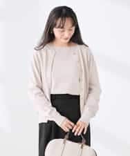 K3CED10049 a.v.v(アー・ヴェ・ヴェ) 【低身長サイズ】【洗える/UVカット】クルーネックカーディガン ライトイエロー