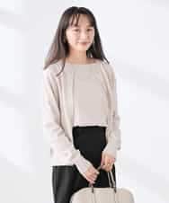 K3CED10049 a.v.v(アー・ヴェ・ヴェ) 【低身長サイズ】【洗える/UVカット】クルーネックカーディガン ライトイエロー