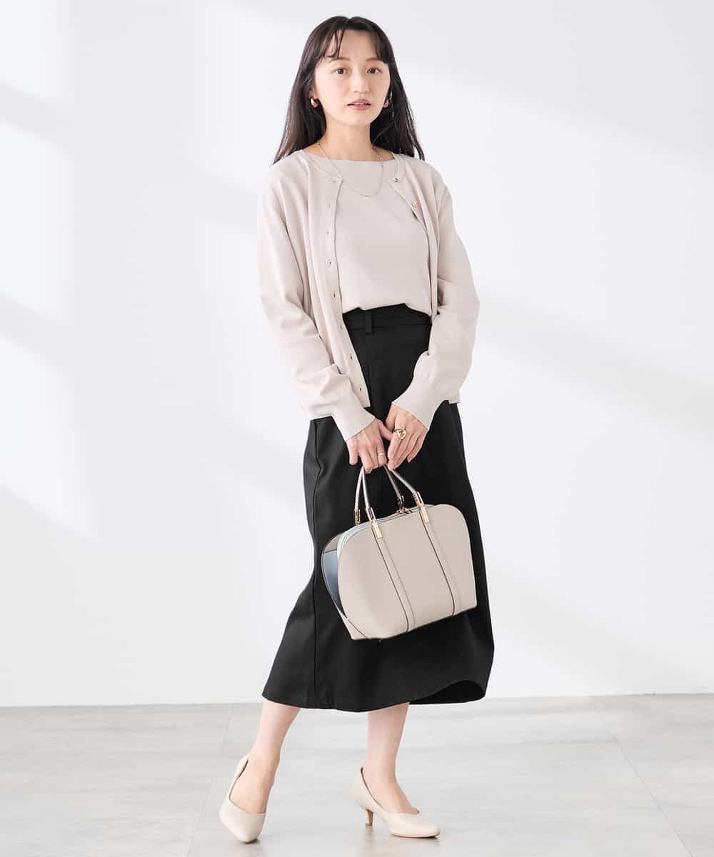 K3CED10049 a.v.v(アー・ヴェ・ヴェ) 【低身長サイズ】【洗える/UVカット】クルーネックカーディガン ライトイエロー