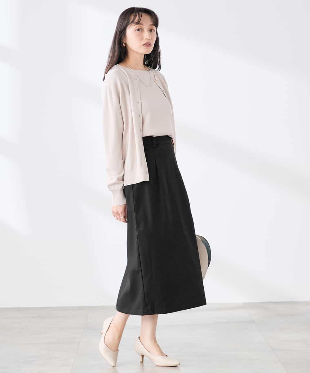 K3CED10049 a.v.v(アー・ヴェ・ヴェ) 【低身長サイズ】【洗える/UVカット】クルーネックカーディガン ライトイエロー