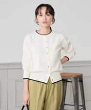 K3CED10049 a.v.v(アー・ヴェ・ヴェ) 【低身長サイズ】【洗える/UVカット】クルーネックカーディガン ライトイエロー