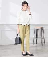 K3CED10049 a.v.v(アー・ヴェ・ヴェ) 【低身長サイズ】【洗える/UVカット】クルーネックカーディガン ライトイエロー