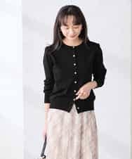 K3CED10049 a.v.v(アー・ヴェ・ヴェ) 【低身長サイズ】【洗える/UVカット】クルーネックカーディガン ライトイエロー