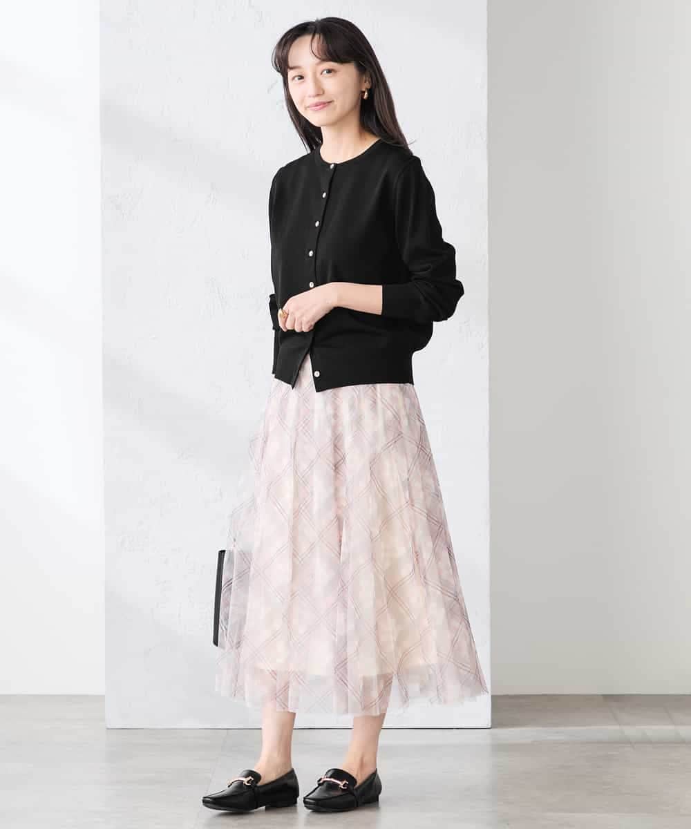 K3CED10049 a.v.v(アー・ヴェ・ヴェ) 【低身長サイズ】【洗える/UVカット】クルーネックカーディガン ライトイエロー