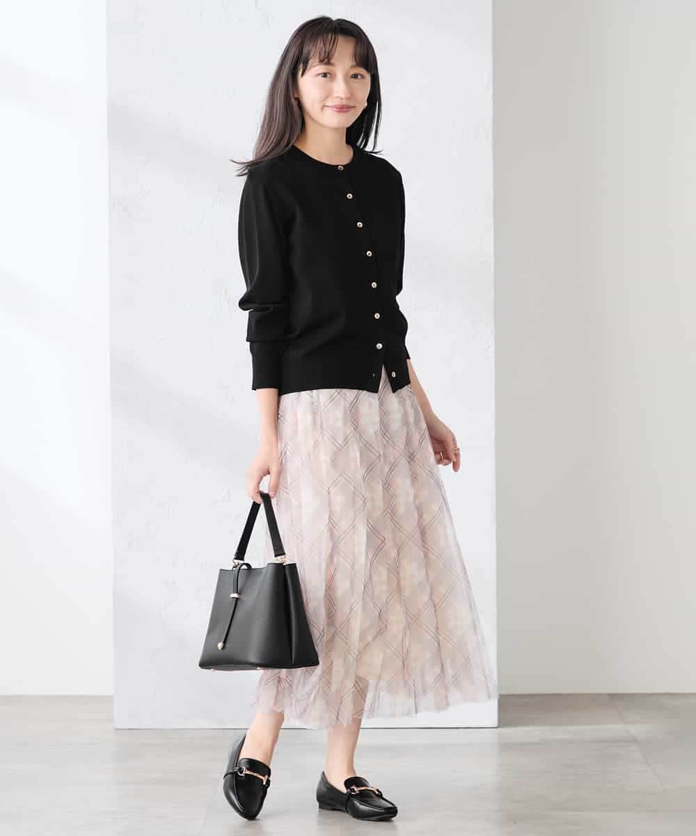 K3CED10049 a.v.v(アー・ヴェ・ヴェ) 【低身長サイズ】【洗える/UVカット】クルーネックカーディガン ライトイエロー