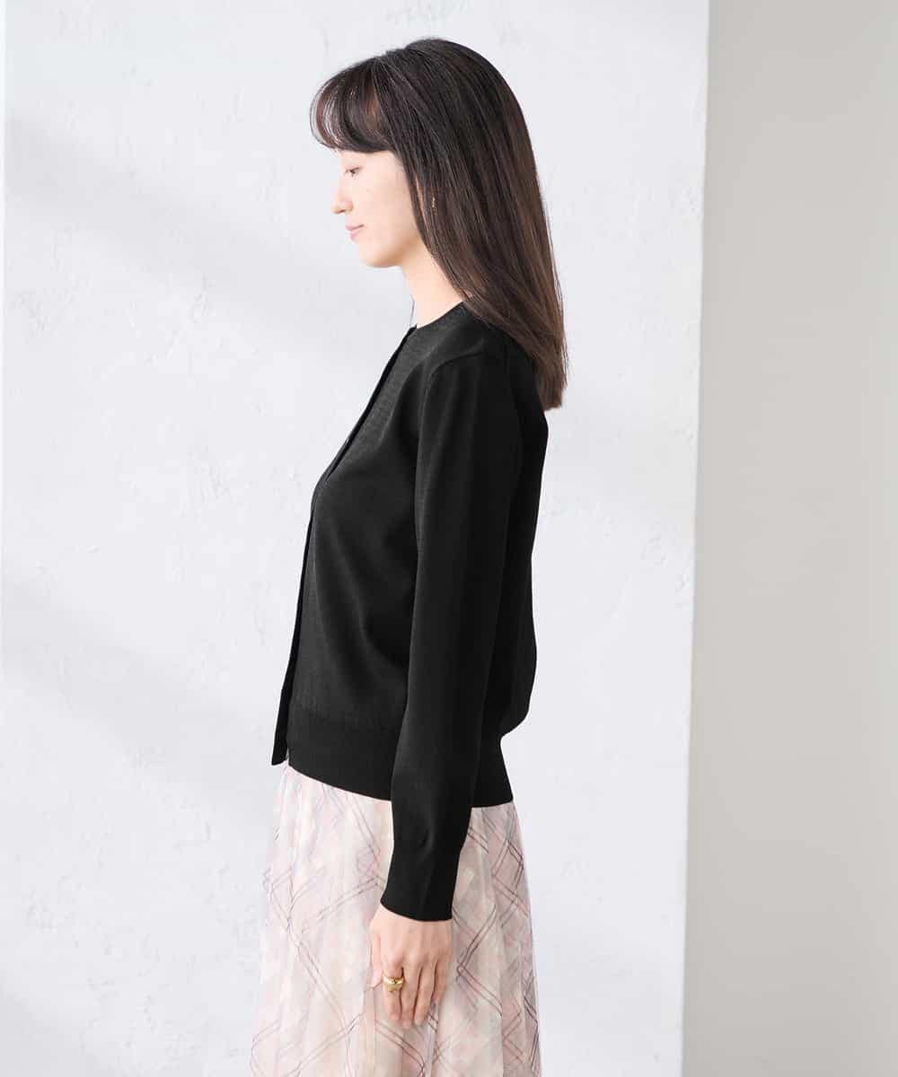 K3CED10049 a.v.v(アー・ヴェ・ヴェ) 【低身長サイズ】【洗える/UVカット】クルーネックカーディガン ライトイエロー