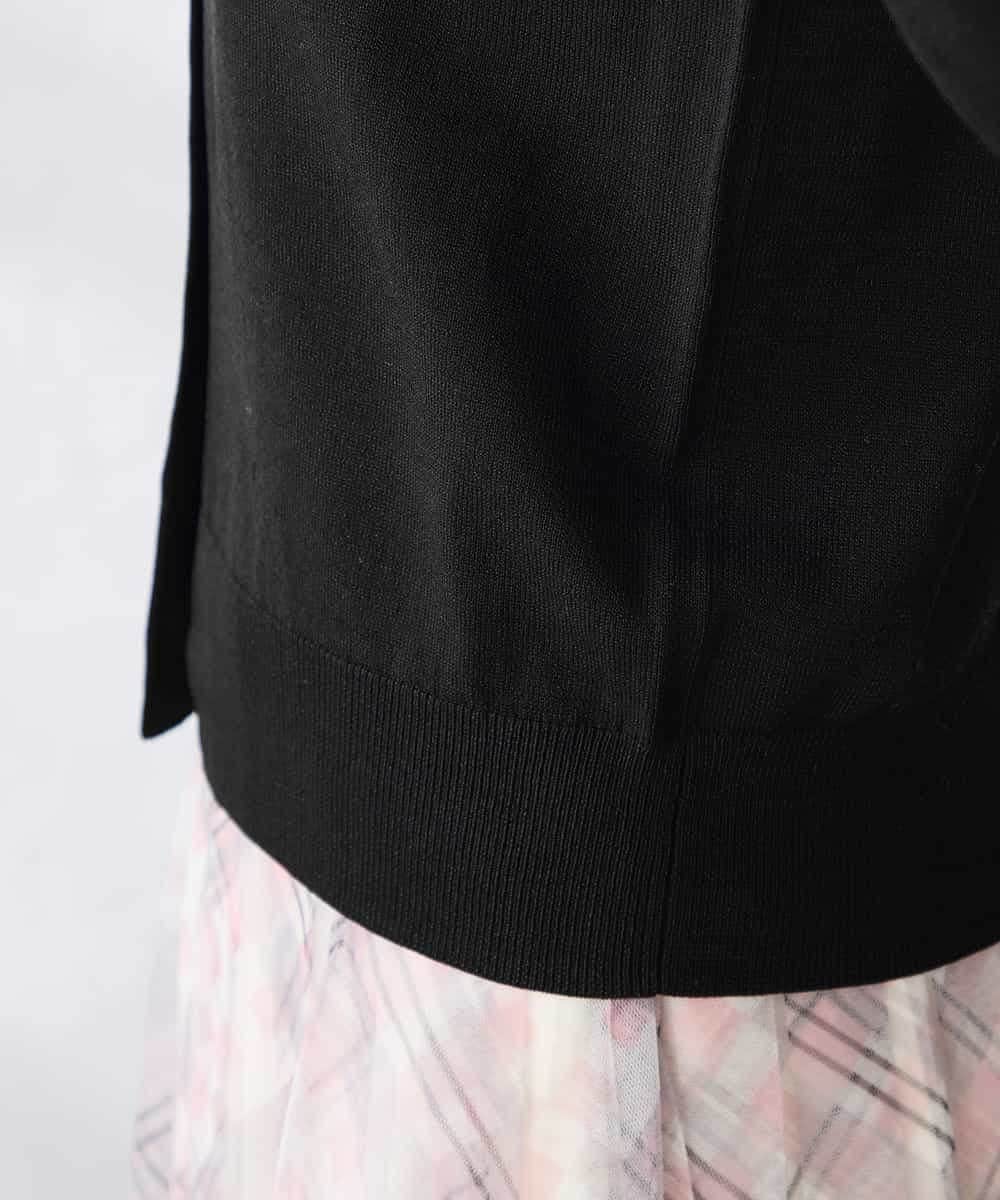 K3CED10049 a.v.v(アー・ヴェ・ヴェ) 【低身長サイズ】【洗える/UVカット】クルーネックカーディガン ライトイエロー