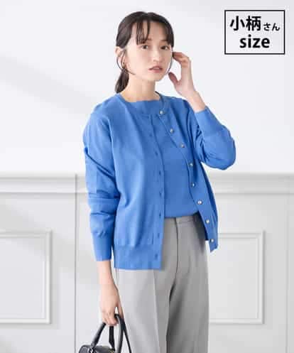 K3CED10049 a.v.v 【低身長サイズ】【洗える/UVカット】クルーネックカーディガン