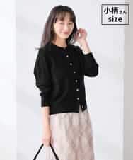 K3CED10049 a.v.v(アー・ヴェ・ヴェ) 【低身長サイズ】【洗える/UVカット】クルーネックカーディガン ブラック