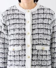 K3CED17079 a.v.v Elmi(アー・ヴェ・ヴェ) 【低身長サイズ】ファンシーツイードカーディガン ツィードチェック