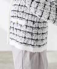 K3CED17079 a.v.v Elmi(アー・ヴェ・ヴェ) 【低身長サイズ】ファンシーツイードカーディガン ツィードチェック