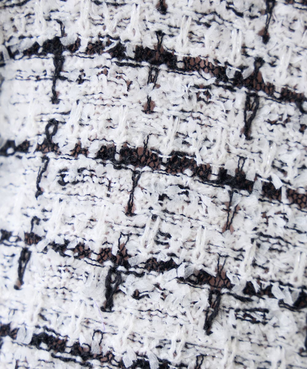 K3CED17079 a.v.v Elmi(アー・ヴェ・ヴェ) 【低身長サイズ】ファンシーツイードカーディガン ツィードチェック