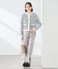 K3CED17079 a.v.v Elmi(アー・ヴェ・ヴェ) 【低身長サイズ】ファンシーツイードカーディガン ツィードチェック