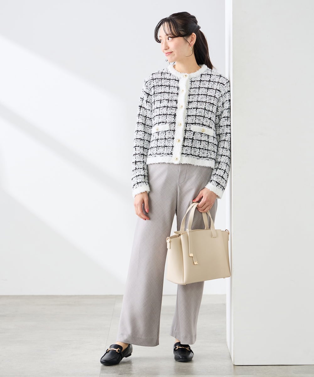 K3CED17079 a.v.v Elmi(アー・ヴェ・ヴェ) 【低身長サイズ】ファンシーツイードカーディガン ツィードチェック