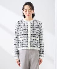 K3CED17079 a.v.v Elmi(アー・ヴェ・ヴェ) 【低身長サイズ】ファンシーツイードカーディガン ツィードチェック