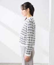 K3CED17079 a.v.v Elmi(アー・ヴェ・ヴェ) 【低身長サイズ】ファンシーツイードカーディガン ツィードチェック