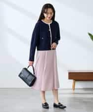 K3CFD02059 a.v.v Elmi(アー・ヴェ・ヴェ) 【低身長サイズ】メタルボタンポケットニットジャケット ネイビー