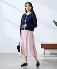 K3CFD02059 a.v.v Elmi(アー・ヴェ・ヴェ) 【低身長サイズ】メタルボタンポケットニットジャケット ネイビー