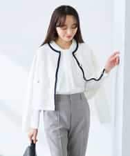 K3CFD02059 a.v.v Elmi(アー・ヴェ・ヴェ) 【低身長サイズ】メタルボタンポケットニットジャケット ネイビー