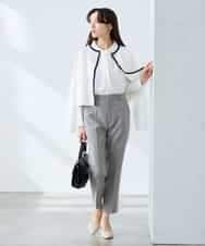 K3CFD02059 a.v.v Elmi(アー・ヴェ・ヴェ) 【低身長サイズ】メタルボタンポケットニットジャケット ネイビー