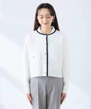 K3CFD02059 a.v.v Elmi(アー・ヴェ・ヴェ) 【低身長サイズ】メタルボタンポケットニットジャケット ネイビー