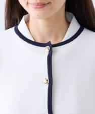 K3CFD02059 a.v.v Elmi(アー・ヴェ・ヴェ) 【低身長サイズ】メタルボタンポケットニットジャケット ネイビー