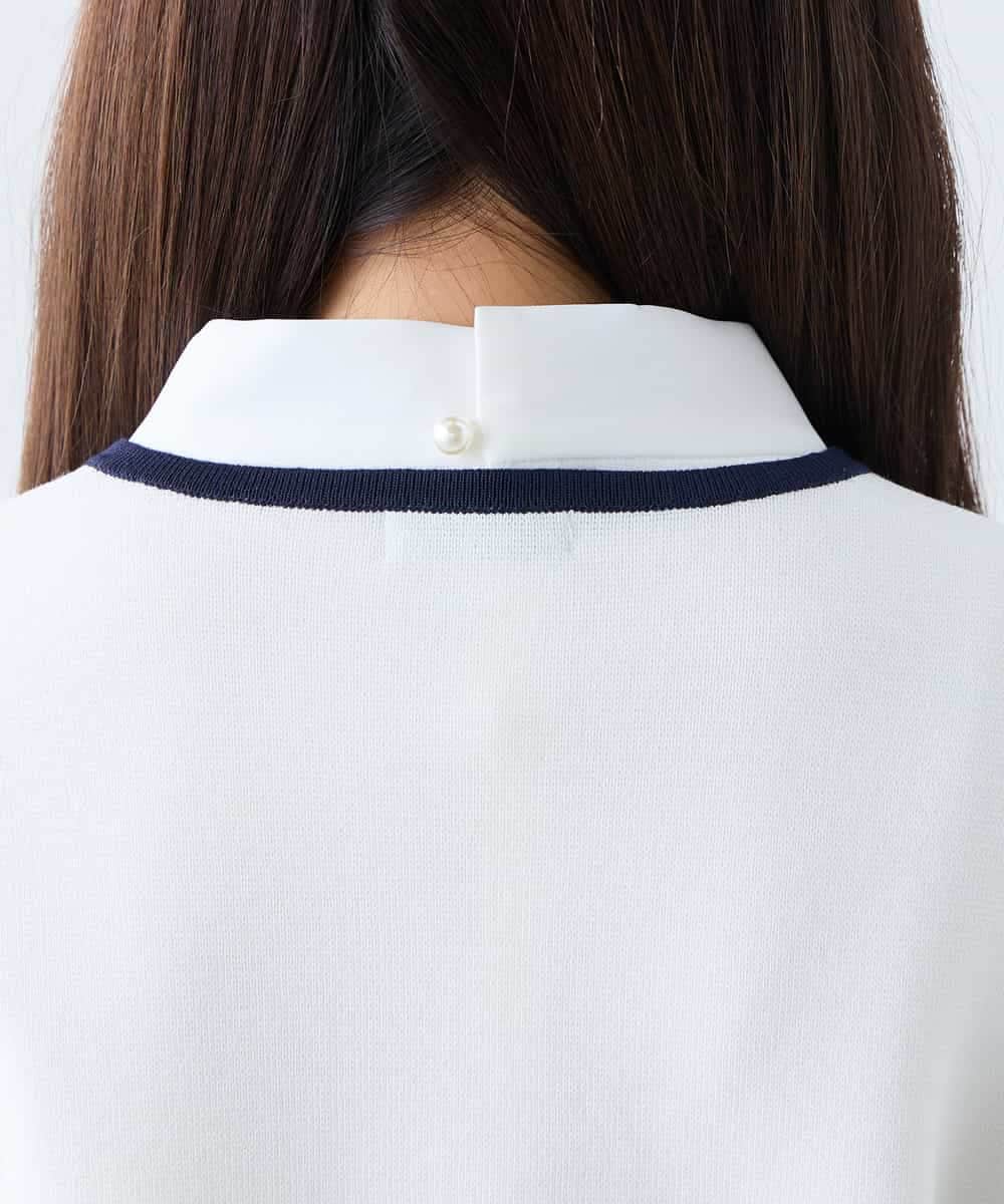 K3CFD02059 a.v.v Elmi(アー・ヴェ・ヴェ) 【低身長サイズ】メタルボタンポケットニットジャケット ネイビー