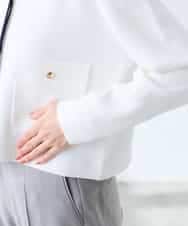 K3CFD02059 a.v.v Elmi(アー・ヴェ・ヴェ) 【低身長サイズ】メタルボタンポケットニットジャケット ネイビー