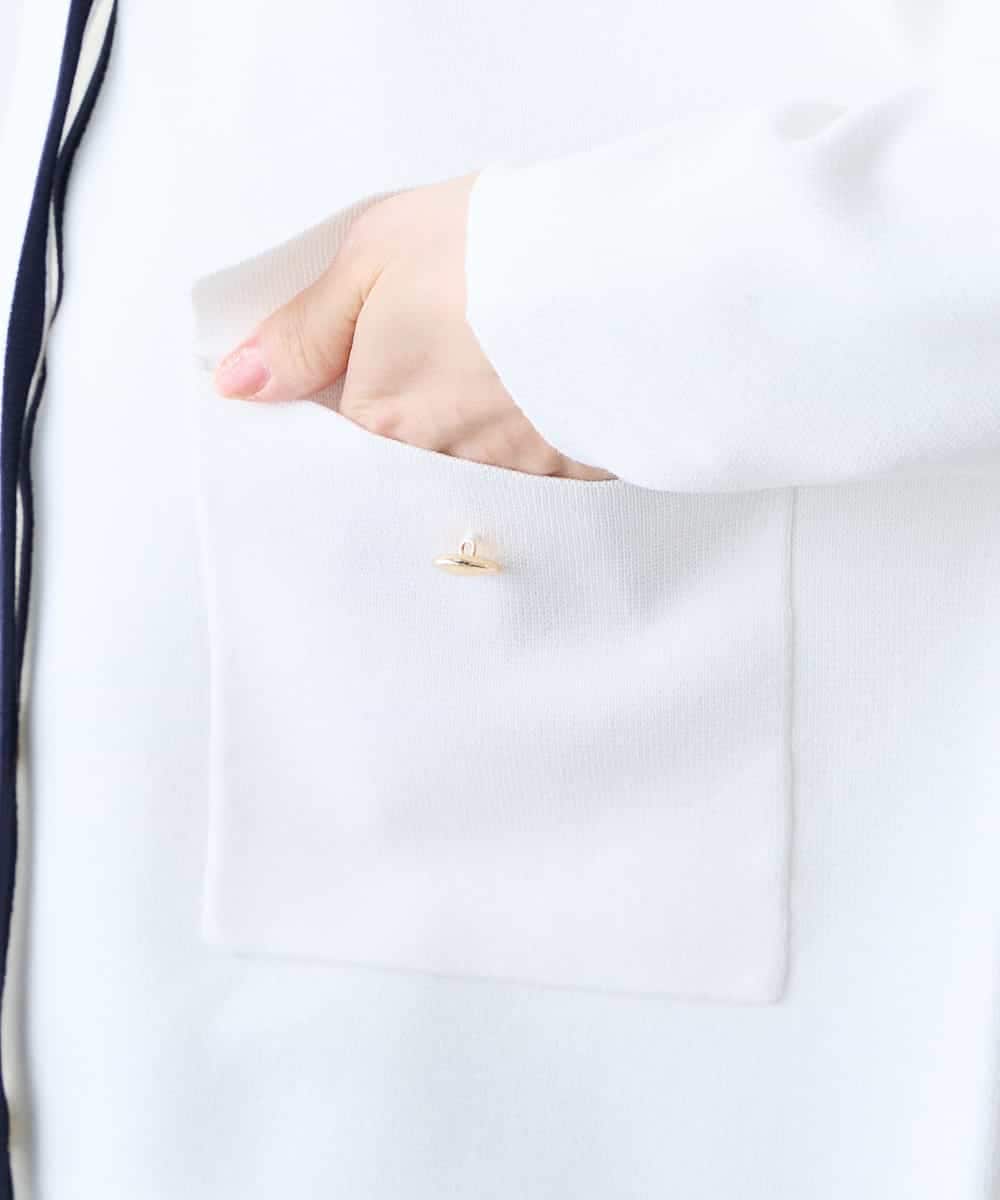 K3CFD02059 a.v.v Elmi(アー・ヴェ・ヴェ) 【低身長サイズ】メタルボタンポケットニットジャケット ネイビー