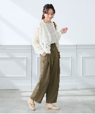 K3CFD07059 a.v.v Elmi(アー・ヴェ・ヴェ) 【低身長サイズ】チュールシシュウレースカーデ アイボリー