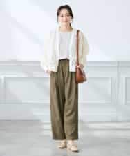 K3CFD07059 a.v.v Elmi(アー・ヴェ・ヴェ) 【低身長サイズ】チュールシシュウレースカーデ アイボリー