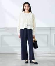 K3CFD07059 a.v.v Elmi(アー・ヴェ・ヴェ) 【低身長サイズ】チュールシシュウレースカーデ アイボリー