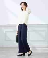 K3CFD07059 a.v.v Elmi(アー・ヴェ・ヴェ) 【低身長サイズ】チュールシシュウレースカーデ アイボリー