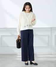 K3CFD07059 a.v.v Elmi(アー・ヴェ・ヴェ) 【低身長サイズ】チュールシシュウレースカーデ アイボリー