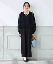 K3CFD07059 a.v.v Elmi(アー・ヴェ・ヴェ) 【低身長サイズ】チュールシシュウレースカーデ アイボリー