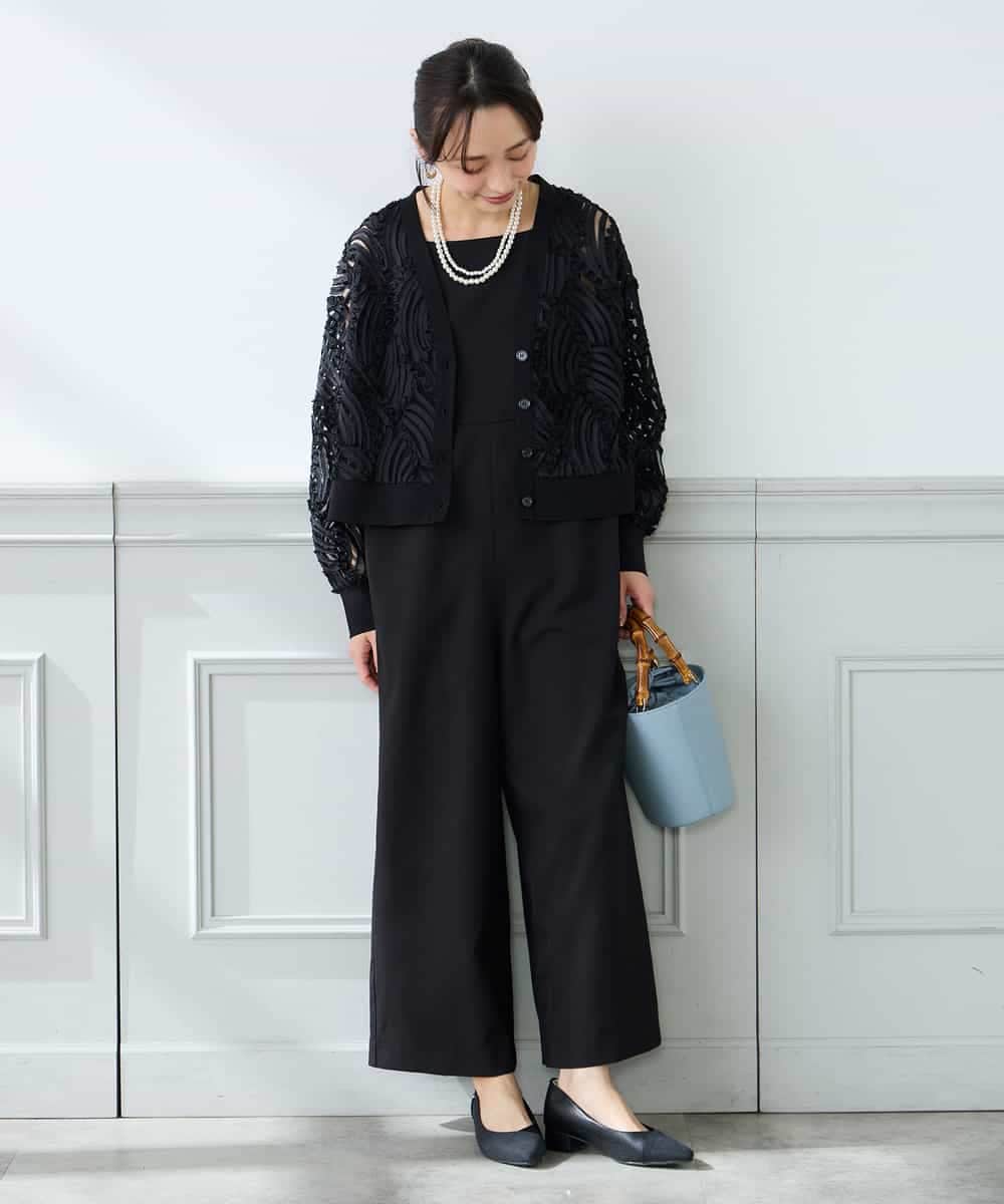 K3CFD07059 a.v.v Elmi(アー・ヴェ・ヴェ) 【低身長サイズ】チュールシシュウレースカーデ アイボリー