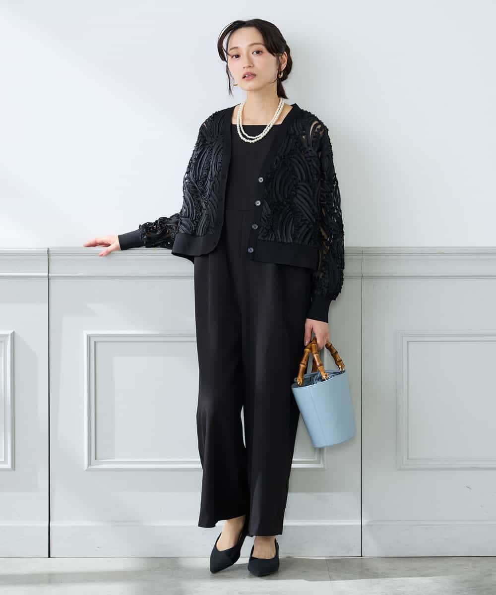 K3CFD07059 a.v.v Elmi(アー・ヴェ・ヴェ) 【低身長サイズ】チュールシシュウレースカーデ アイボリー