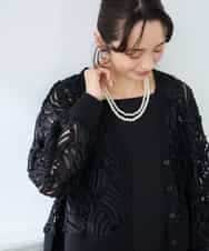 K3CFD07059 a.v.v Elmi(アー・ヴェ・ヴェ) 【低身長サイズ】チュールシシュウレースカーデ アイボリー