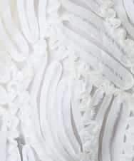 K3CFD07059 a.v.v Elmi(アー・ヴェ・ヴェ) 【低身長サイズ】チュールシシュウレースカーデ アイボリー