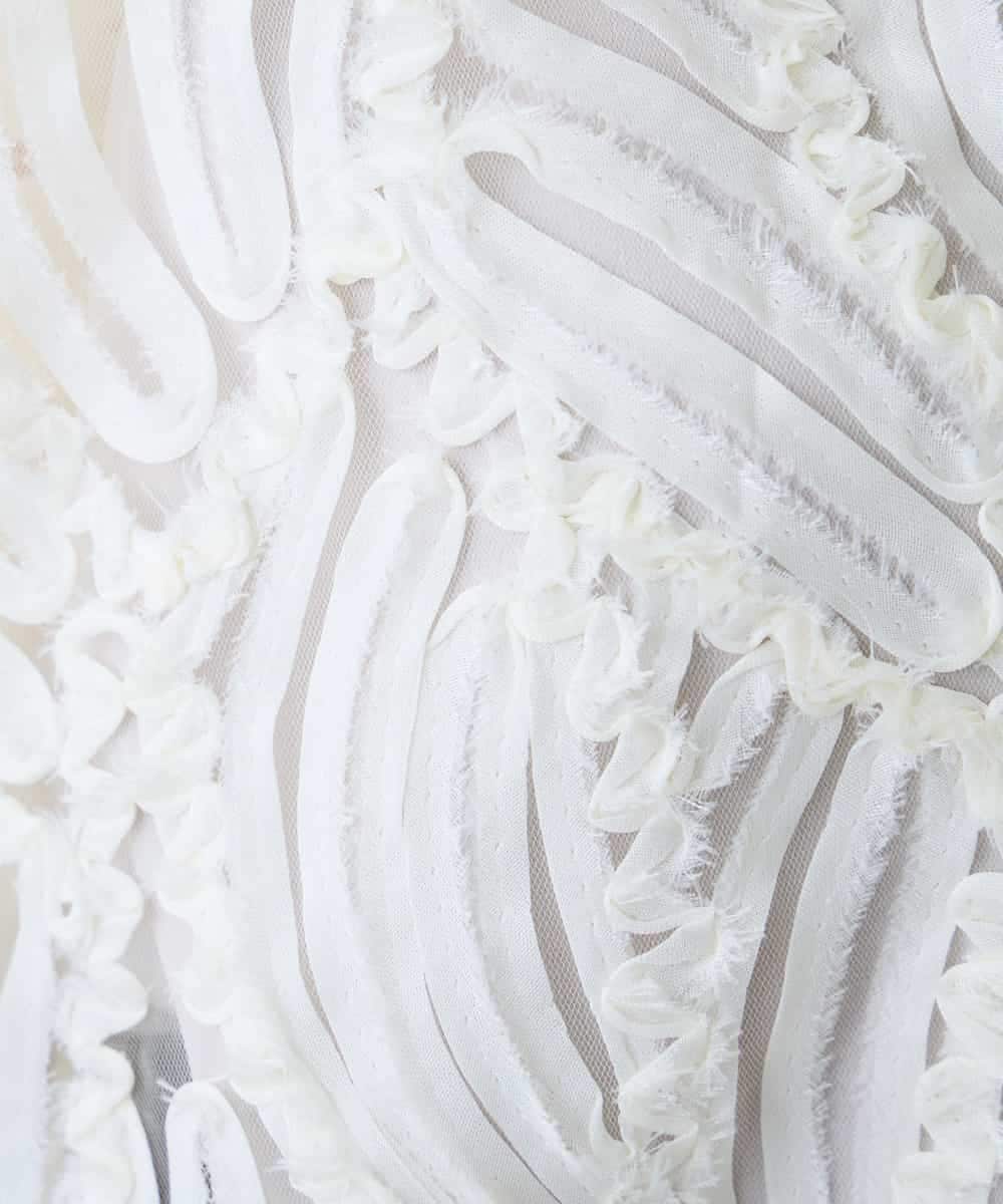 K3CFD07059 a.v.v Elmi(アー・ヴェ・ヴェ) 【低身長サイズ】チュールシシュウレースカーデ アイボリー