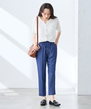 K3CGD12059 a.v.v Elmi(アー・ヴェ・ヴェ) 【低身長サイズ】6分袖ジャケットライクカーディガン ネイビー