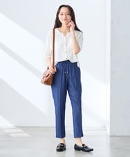 K3CGD12059 a.v.v Elmi(アー・ヴェ・ヴェ) 【低身長サイズ】6分袖ジャケットライクカーディガン ネイビー