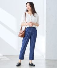 K3CGD12059 a.v.v Elmi(アー・ヴェ・ヴェ) 【低身長サイズ】6分袖ジャケットライクカーディガン ネイビー